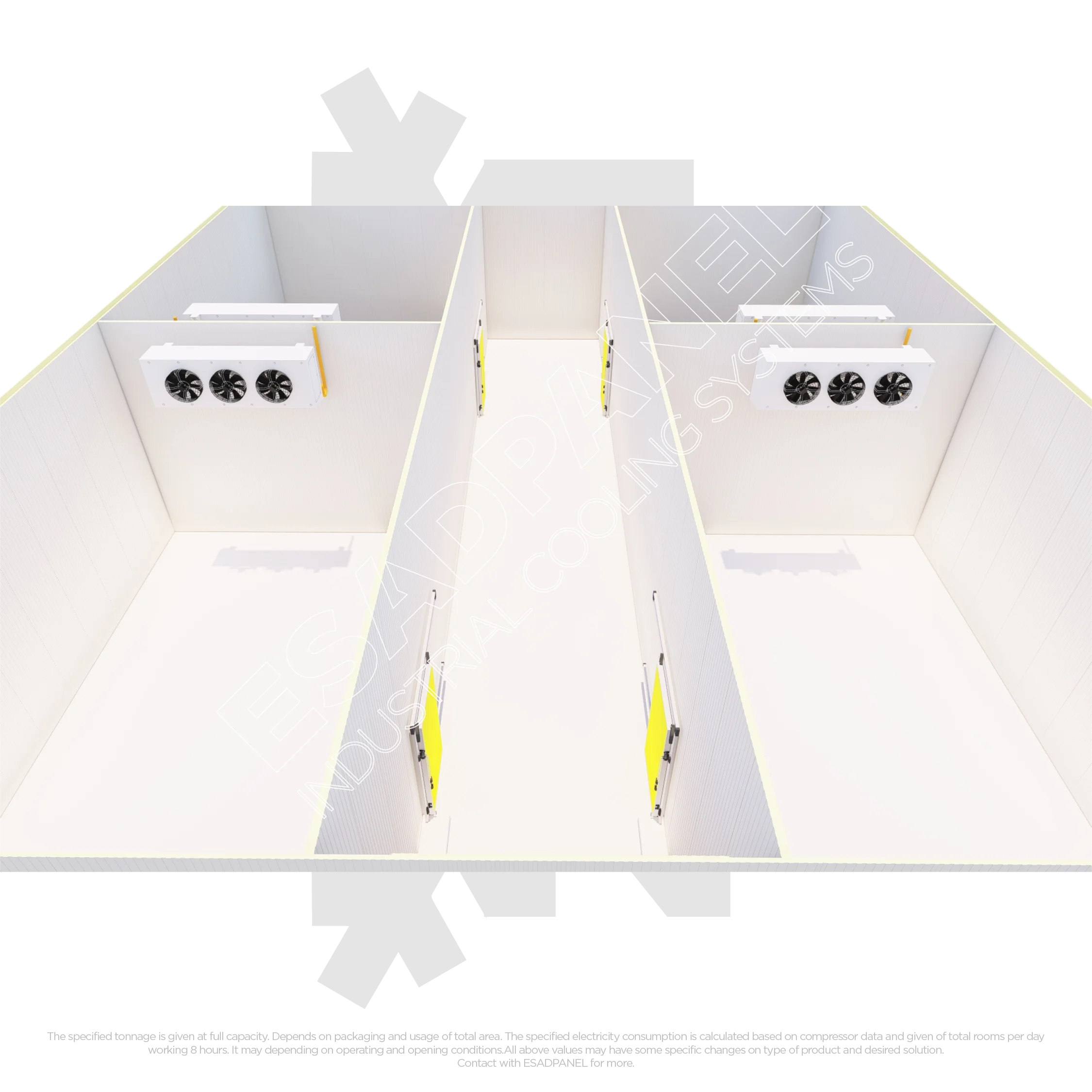 Fish Storage 10 apple cold room 2d drawings & 3d renders4