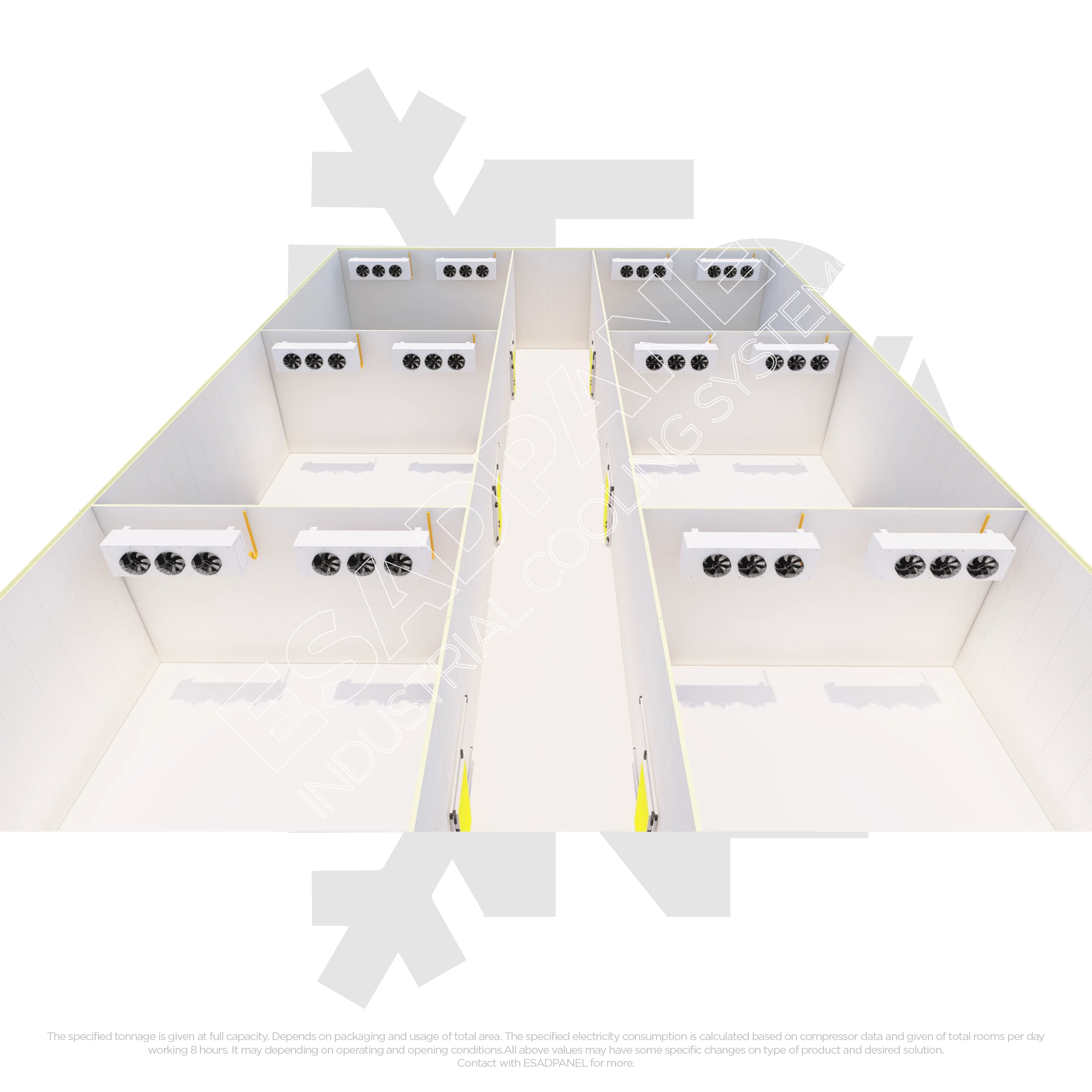 Fish Storage 15 apple cold room 2d drawings & 3d renders9