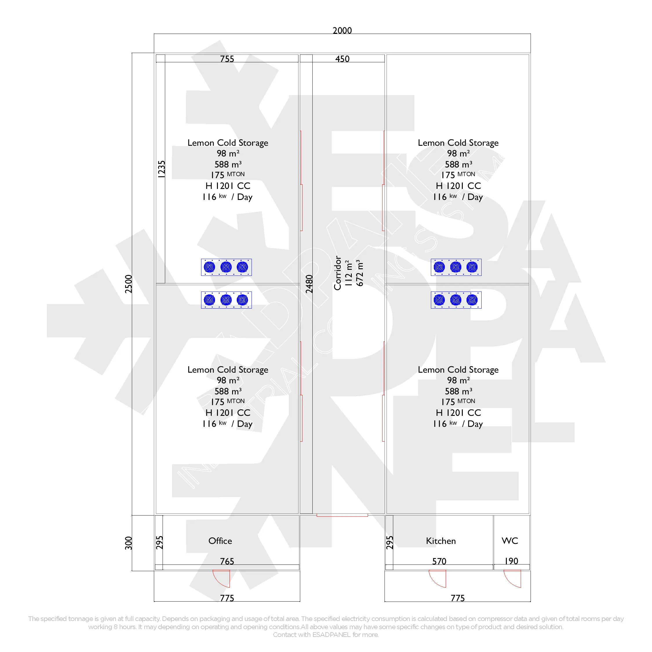 Potato Cold Storage 7 500m2 lemon storage, lemon cold storage ,lemon cold room,